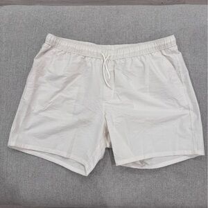 ASOS Men's White Swim Trunks with Drawstring Waist